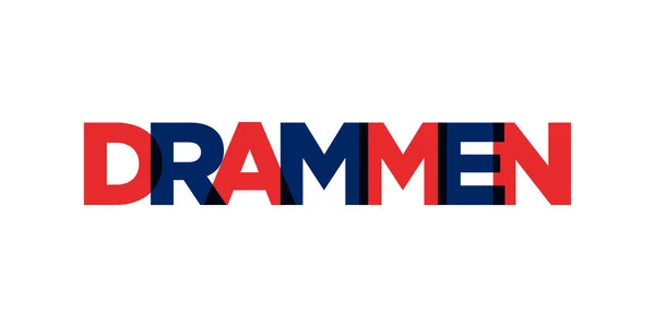 Drammen Dans Emblème Norvégien Pour Impression Web Design Dispose Style — Image vectorielle