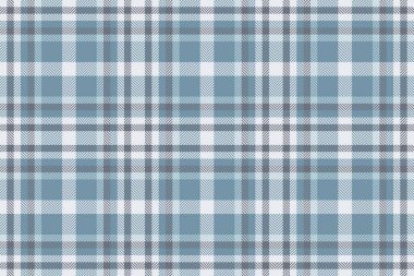 Arkaplan tartan dokusunun vektör desenini siyan ve beyaz renkli ekose kumaşla kontrol et.