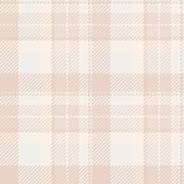 Açık ve beyaz renklerde ekose kumaş desenli ekose kumaş dokusuna sahip vektörsüz arkaplanın kumaş desen kontrolü.