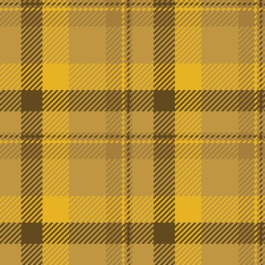 Kumaş vektör dokusunun tartan dokusunu kehribar rengi ekoseli arka plan deseniyle kontrol et.