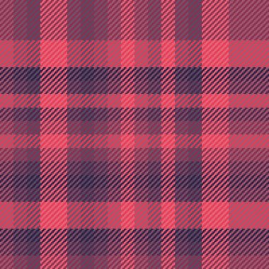 Ekose tartan vektör kontrolüyle pembe ve kırmızı renklerde arkaplansız arkaplan dokusu kumaş deseni.