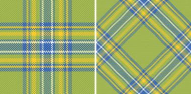 Tartan tekstil vektörünün arkaplan dokusu ekoseli ve bahar renklerinde dikişsiz kumaş dizisi.