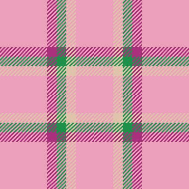 Pembe ve açık renkli ekose dokuma vektörü tekstil içeren arka plan tartan kumaşının kusursuz kontrolü.