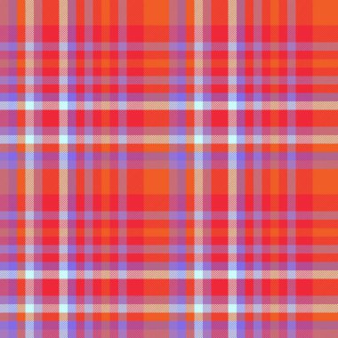Kırmızı ve mor renklerde kumaş arkaplan dikişsiz ekoseli vektör desenleri tekstil kontrolü.