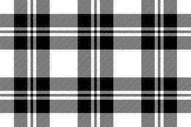 Ekoseli arka plan, kusursuz siyah beyaz desenleri kontrol et. Tekstil baskısı için vektör kumaş dokusu, ambalaj kağıdı, hediye kartı, duvar kağıdı düz tasarım.
