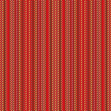 Çizgili çizgilerin kumaş vektör deseni. Kırmızı ve yeşil renklerde dikey dikey arkaplan..