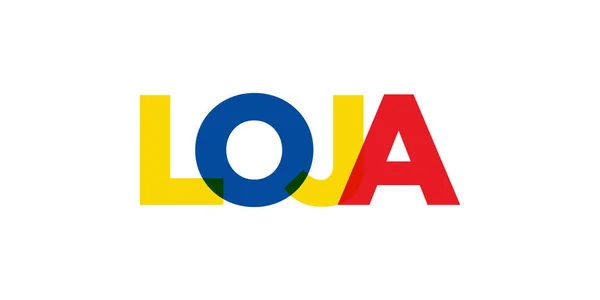Loja Ecuador Emblema Stampa Web Design Presenta Uno Stile Geometrico — Vettoriale Stock