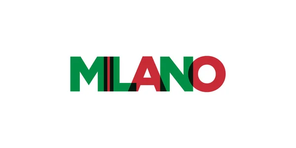 Milano Nell Emblema Italia Stampa Web Design Presenta Uno Stile — Vettoriale Stock