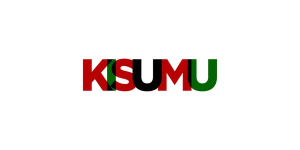 Kisumu Στο Έμβλημα Κένυα Για Εκτύπωση Και Web Χαρακτηριστικά Σχεδιασμού — Διανυσματικό Αρχείο