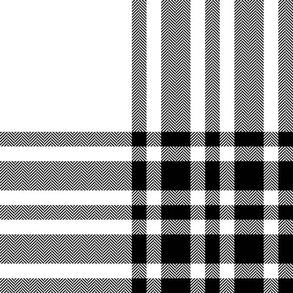 Plaid Check Pattern Black White Seamless Fabric Texture Tartan Textile — Stock Vector