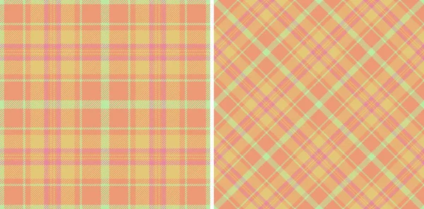 stock vector Fabric vector pattern of plaid check background with a texture textile seamless tartan set in food colors.