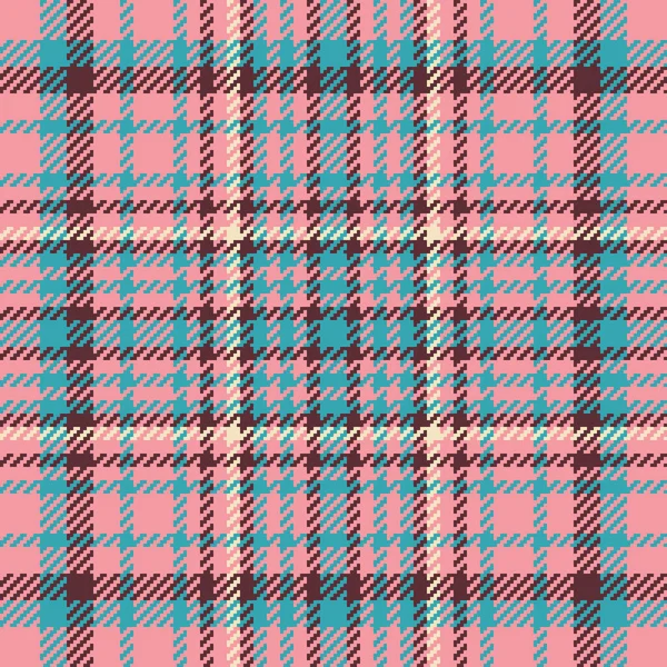 Textile Check Tartan Vector Texture Fabric Seamless Pattern Plaid Background — Stock Vector
