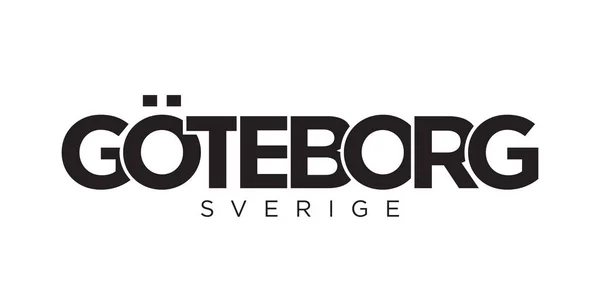 Göteborg Svéd Jelkép Nyomtatott Web Design Funkciók Geometrikus Stílus Vektor — Stock Vector