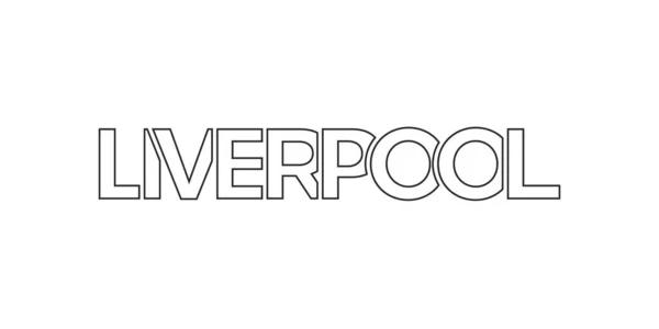 Liverpool City United Kingdom Design Features Geometric Style Vector Illustration — Stockový vektor