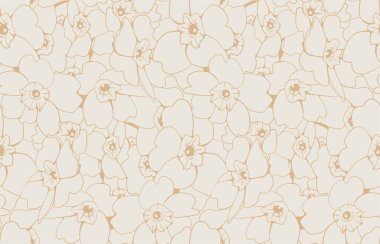 Floral pattern seamless background. Foliage and flower wallpaper design of nature. Vector illustration.