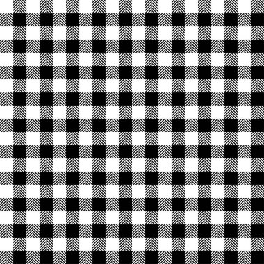 Ekose desenli siyah beyaz. Kusursuz kumaş dokusu. Tartan tekstil baskı tasarımı.