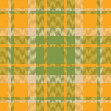 Ekose kontrol deseni turuncu ve kırmızı renklerde. Kusursuz kumaş dokusu. Tartan tekstil baskı tasarımı.