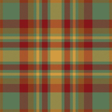 Ekose kontrol deseni turuncu ve kırmızı renklerde. Kusursuz kumaş dokusu. Tartan tekstil baskı tasarımı.