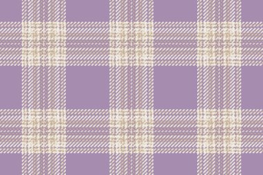 Kumaş desenli ekosenin tartan arkaplanını pastel ve beyaz renklerde tekstil dikişsiz vektör deseni ile kontrol et.