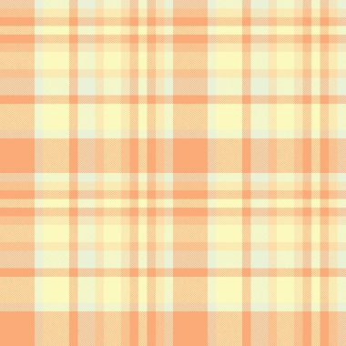 Tekstil kontrollü ekose kumaşın desen arka plan vektörü. Açık ve turuncu renklerde pürüzsüz..
