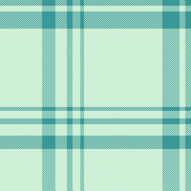 Aydınlık ve gök mavisi renklerinde desen desenli ekose vektörü olan kusursuz tartan kontrolünün tekstil kumaş arka planı.