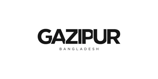 Gazipur Bangladesi Emblémában Nyomtatáshoz Hálóhoz Design Funkciók Geometrikus Stílus Vektor — Stock Vector