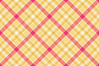 Sarı ve deniz kabuğu renginde tekstil dikişsiz tartan vektörü olan arkaplan desenli ekoseli kumaş kontrolü.