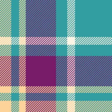 Tekstil kontrolünün kumaş desenli ekoseli ve siyanür ve pembe renklerde tartan arkaplanı var..