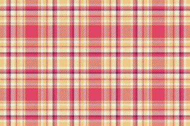 Kırmızı ve kehribar rengi kumaş desenli ekose kumaş desenli tekstil arkaplanının vektör kontrolü.
