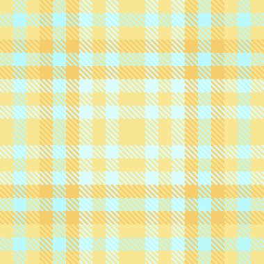 Tartan desenli ekosenin arkaplan tekstil kontrolü. Açık ve sarı renklerde desensiz vektör kumaşı..