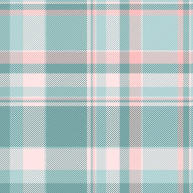 Düz tartan vektörünün kumaş dokusu, arka plan ekoseli ışık ve gök mavisi renklerinde..