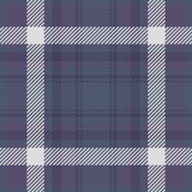 Mavi ve pastel renklerde kusursuz kumaş kontrol vektörüyle tekstil tartan deseninin desenli arka planı.
