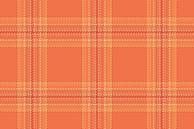 Turuncu ve kırmızı renklerde tekstil vektörü olan dikdörtgen desensiz kumaş ekoseli kumaş..