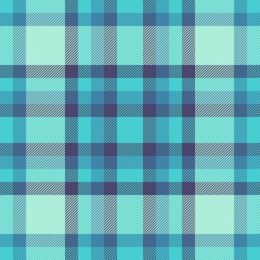 Orta turkuaz ve açık renk kumaşlı tekstil tartan vektör kumaşı ile desensiz desenli arka plan kontrolü.