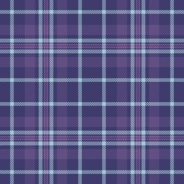 Çivit ve mor renklerde vektör kumaş dokusuna sahip tartan arkaplan ekoseli desen kontrolü.