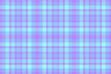 Ekose desenli mor ve mavi renklerde vektör dokusuna sahip kusursuz arkaplan deseni tartan kumaş denetimi.