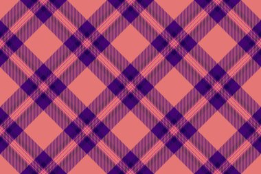 Tartan arkaplan kontrolünün tekstil deseni kırmızı ve menekşe renklerinde kusursuz kumaş vektör ekoseli.