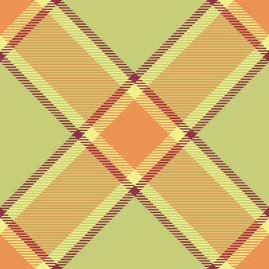 Tartan vektör deseninin ekose kumaşını kireç ve turuncu renklerde desensiz tekstil arkaplanı ile kontrol et.