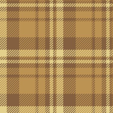 Kumaş desenli turuncu ve kehribar renkli tartan tekstil ile kusursuz arkaplan deseni ekoseli vektör kontrolü.