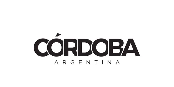Córdoba Emblema Argentina Para Impressão Web Design Apresenta Estilo Geométrico —  Vetores de Stock