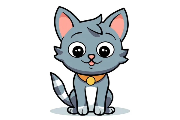 Nette Katze Cliparts Vektor Illustration Cartoon Kätzchen Symbol Und Logo — Stockvektor
