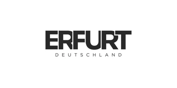 Ерфурт Німеччина Сучасний Креативний Векторний Дизайн Ілюстрації Містом Німеччина Туристичних — стоковий вектор