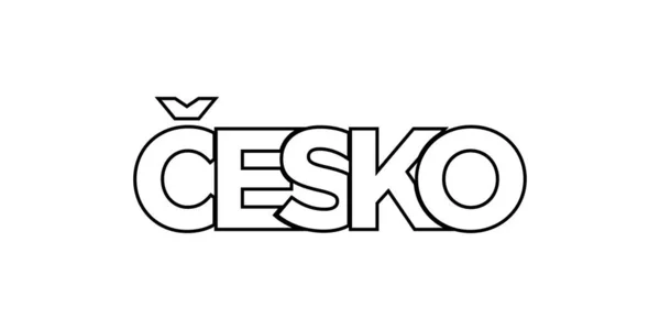 Tjeckiska Emblem För Tryck Och Webb Design Har Geometrisk Stil — Stock vektor