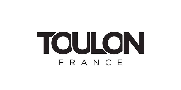 Toulon Emblema Francia Para Impresión Web Diseño Presenta Estilo Geométrico — Vector de stock