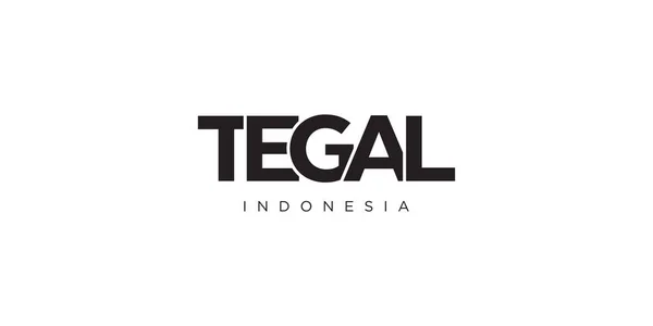 Tegal Индонезийской Столице Печати Интернета Дизайн Характеризуется Геометрическим Стилем Векторной — стоковый вектор