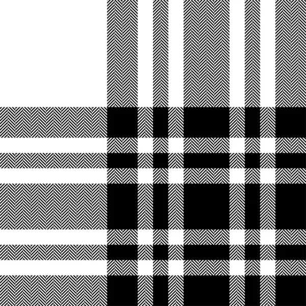 Plaid Check Pattern Black White Seamless Fabric Texture Tartan Textile — Stock Vector