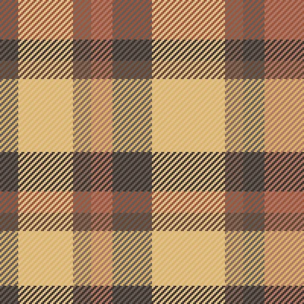 琥珀色和橙色背景矢量图格子布织物无缝格子布 — 图库矢量图片