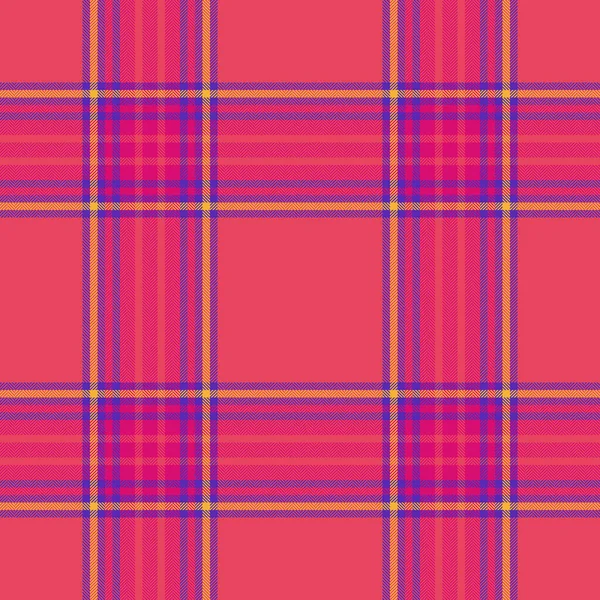Plaid Check Texture Seamless Tartan Background Pattern Fabric Vector Textile — Stock Vector