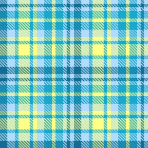 织物格子质感天衣无缝的纺织品图案矢量 背景格子布为青色和黄色 — 图库矢量图片
