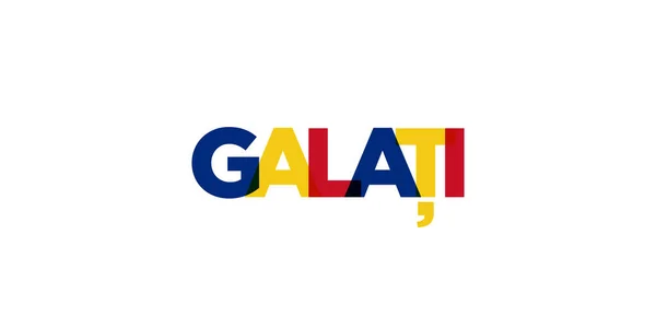 Galati Rumänien Emblem För Tryck Och Webb Design Har Geometrisk — Stock vektor
